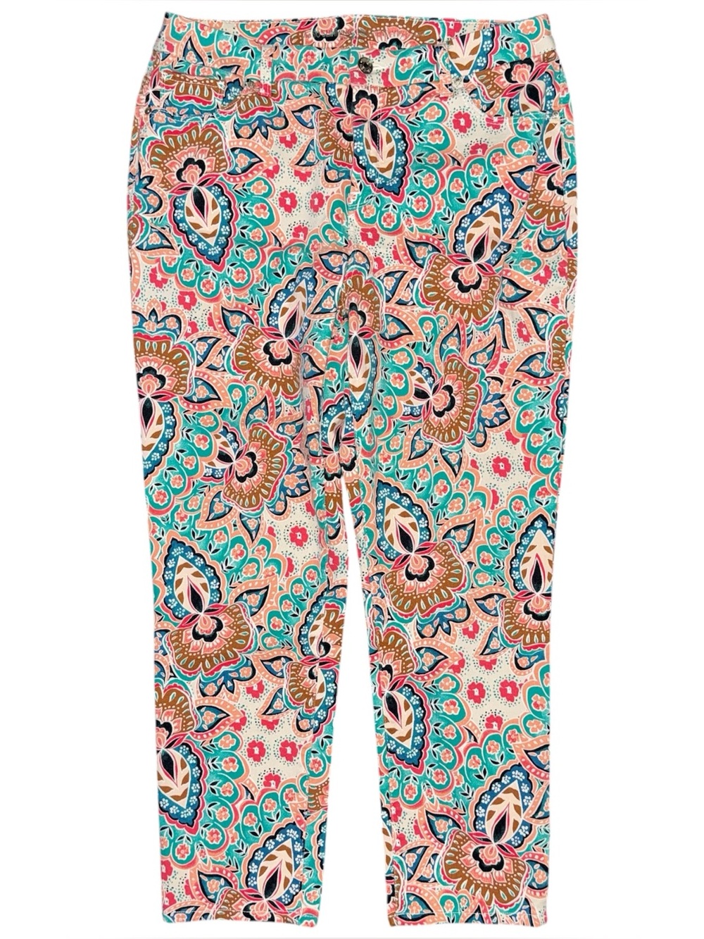 Chicos So Slimming Girlfriend Ankle Jeans Women 10 / 1.5 Bombay Medallion Damask